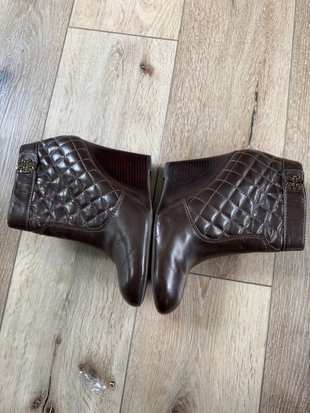 TORY BURCH Leila Quilted Leather Booties Boots
